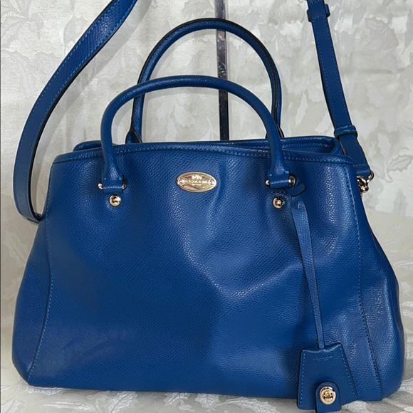 VINTAGE COACH MARGOT Blue Leather 2 Way Satchel - Picture 10 of 13